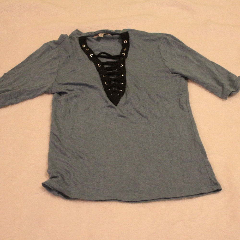 Papaya Crossed V-Neck Short Sleeve